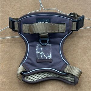 Reflective Brown Dog Harness with Olive Straps